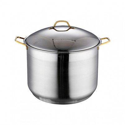 ZH-C084 6pcs Stock Pot Set with Gold Plated Wire Handle