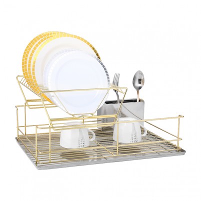 ZH-W2021 Double Layer Kitchen Dish Plate Rack