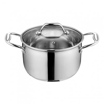 ZH-C040 Single Stainless Steel Casserole with Zinc Alloy Handle