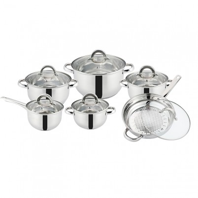 ZH-C121 12pcs Stainless Steel Cookware Set with Hollow Handle