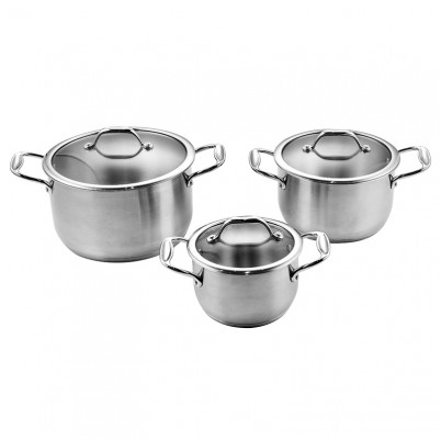 ZH-C009 6pcs Stainless Steel Cookware Set with Zinc Alloy Handle