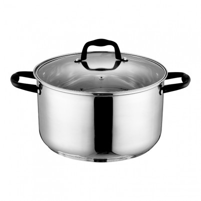 ZH-C044 Single Stainless Steel Casserole with Tactile Paint Coated Hollow Handle