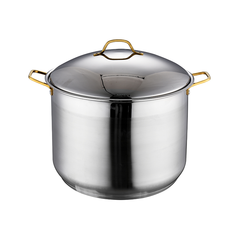 ZH-C084 6pcs Stock Pot Set with Gold Plated Wire Handle