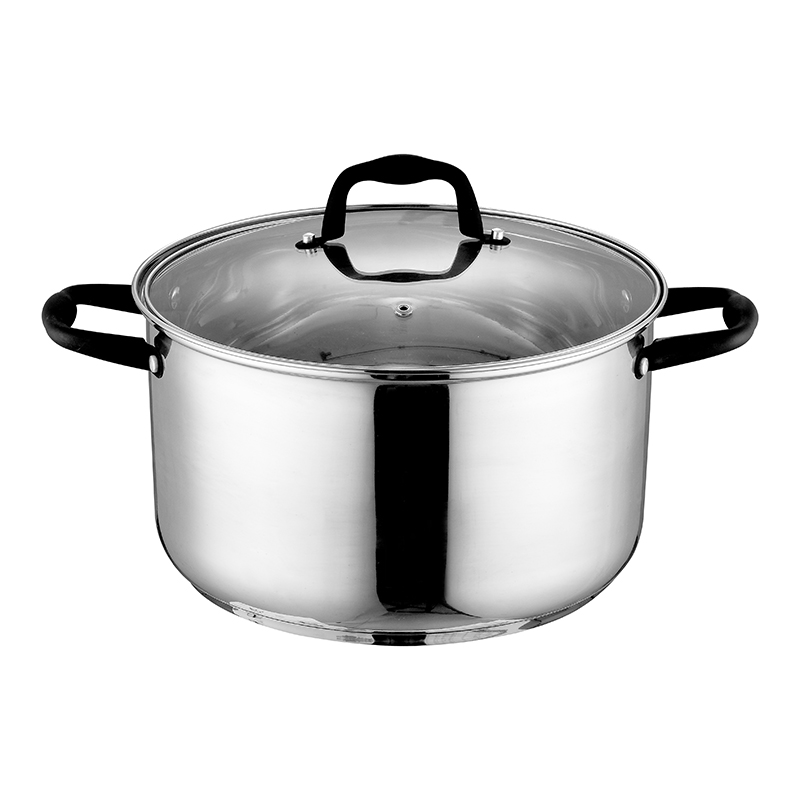ZH-C044 Single Stainless Steel Casserole with Tactile Paint Coated Hollow Handle