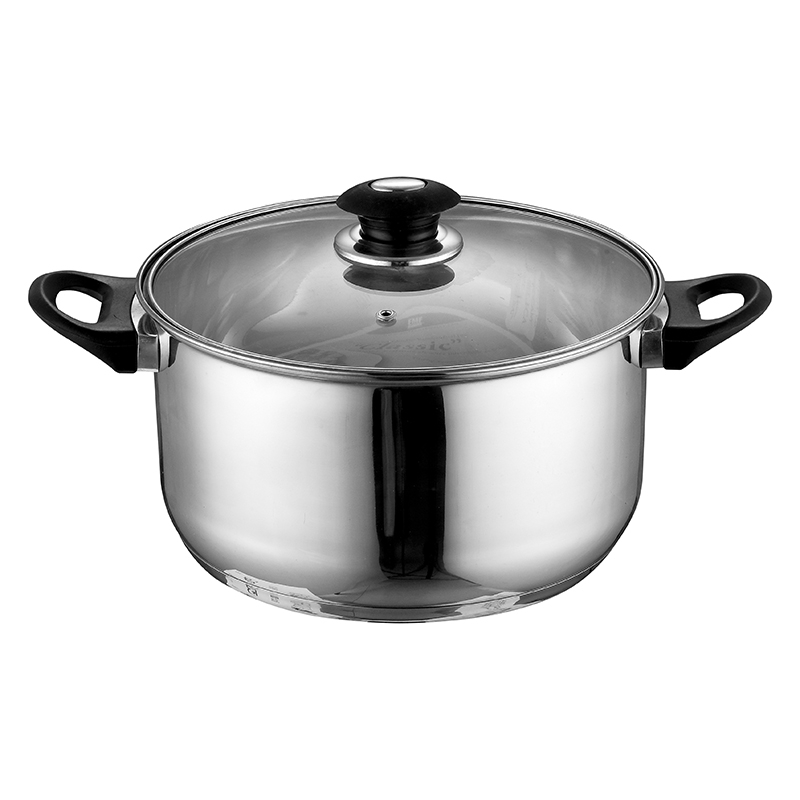 ZH-C043 Single Stainless Steel Casserole with Black Bakelite Handle