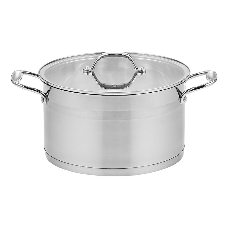 ZH-C036 Single Stainless Steel Casserole with Zinc Alloy Handle