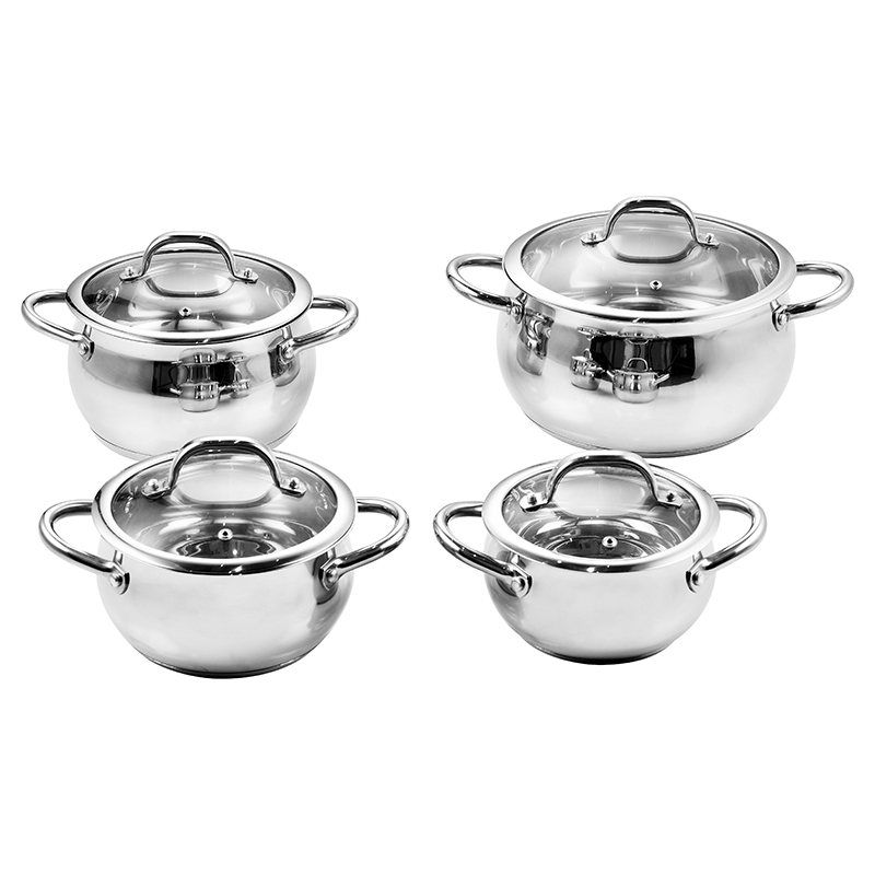 ZH-C024 8pcs Stainless Steel Apple Shape Cookware Set with Pipe Hollow Handle